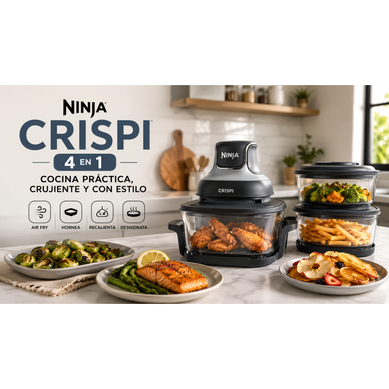 Ninja Crispi 4 en 1: cocina práctica, crujiente y con estilo