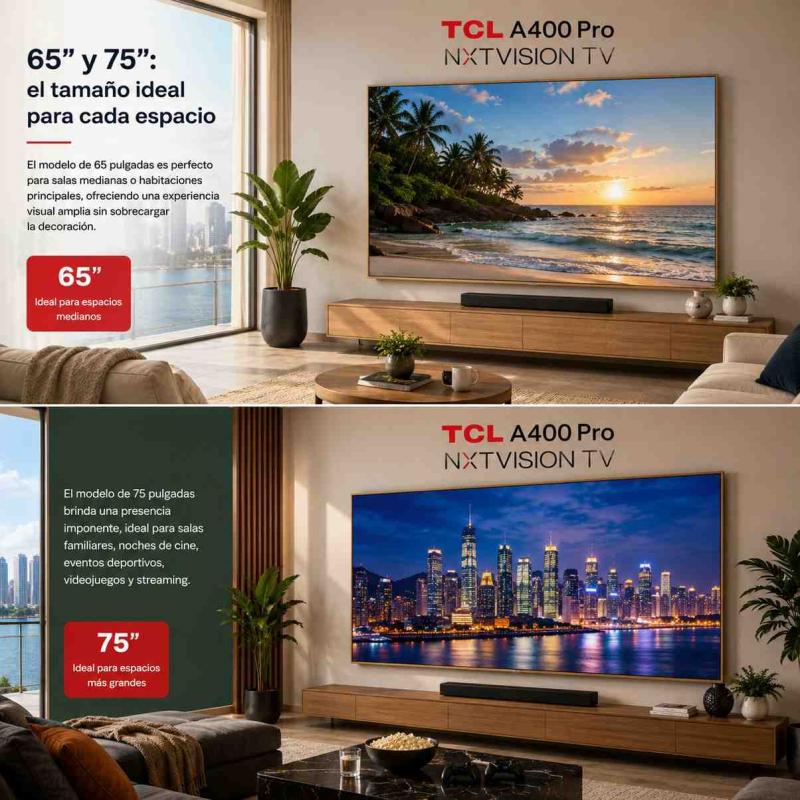 TCL A400 Pro NXTVISION TV 65” y 75”: el equilibrio perfecto entre arte, diseño y entretenimiento