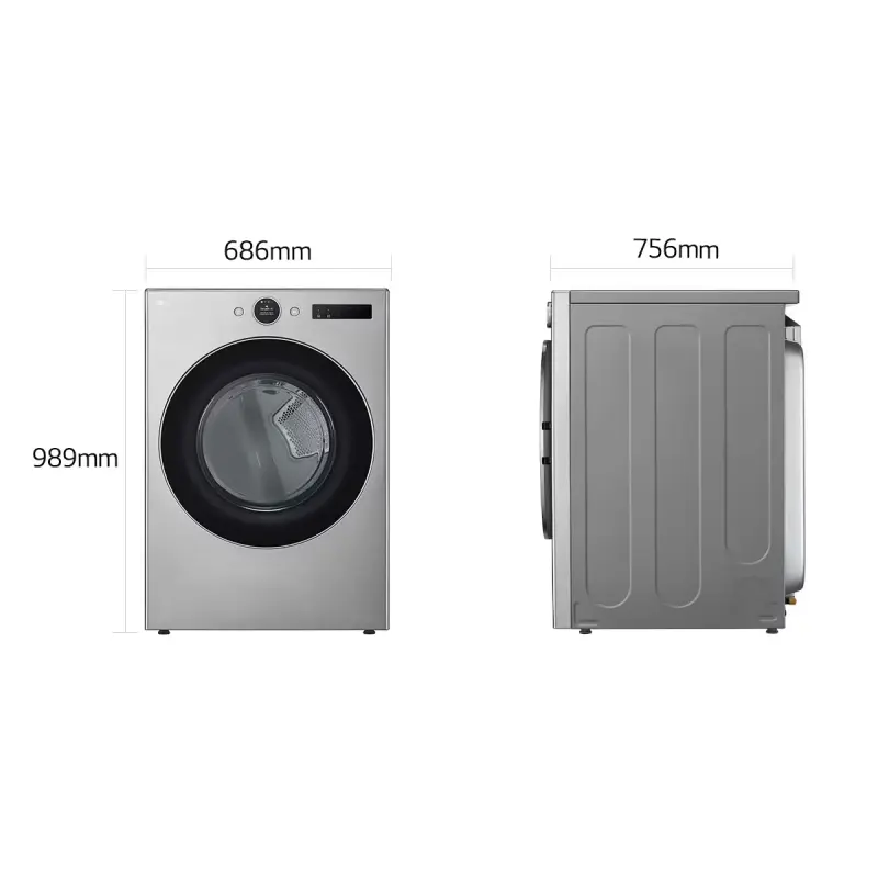 SECADORA LG A GAS DE CARGA FRONTAL 22KG COLOR GRIS THINQ DF74VFXS6
