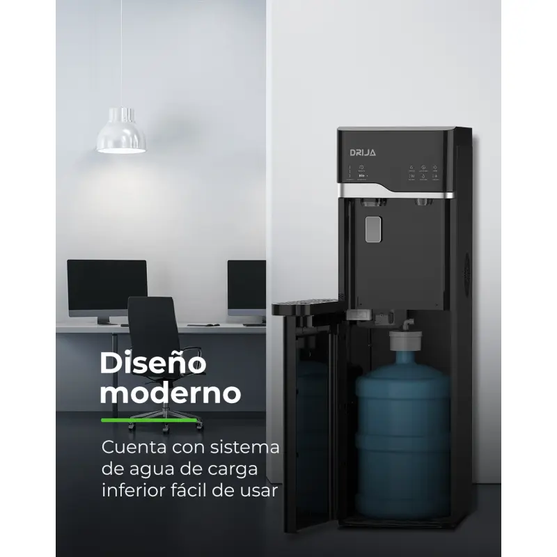 DISPENSADOR DE AGUA DRIJA DE CARGA INFERIOR CON FABRICADOR DE HIELO LUSSO
