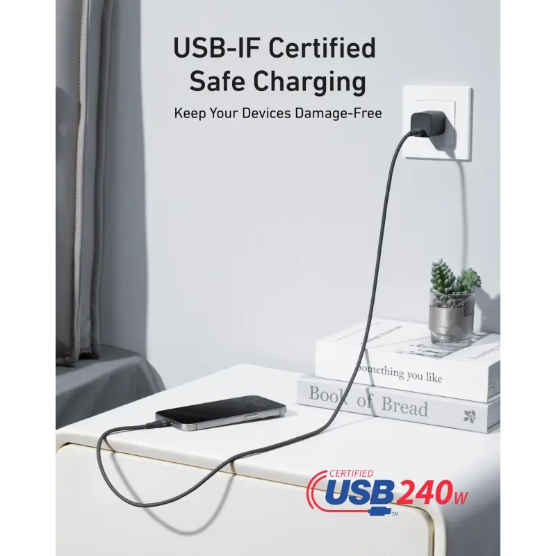 CABLE ANKER USB-C 3FT 240W NEGRO A82E2H11