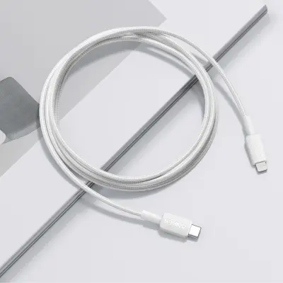 CABLE ANKER TRENZADO TIPO USB-C A LIGHTNING 6FT DE CARGA RÁPIDA BLANCO A81B6H21