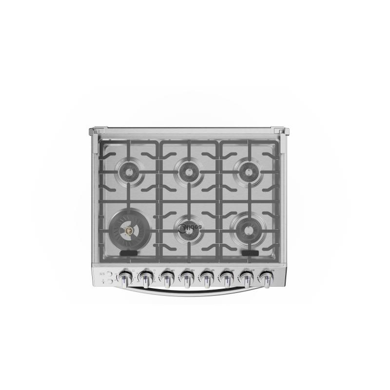 ESTUFA A GAS MIDEA 30" CON HORNO Y 6 QUEMADORES MGS30FS1LIFSSST