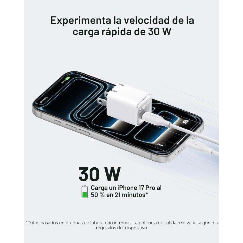 CARGADOR ANKER NANO CHARGER USB-C 30W NEGRO A2147J11