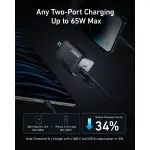 CARGADOR DE PARED ANKER PRIME GAN 67W CON 3 PUERTOS USB-C NEGRO A2669113