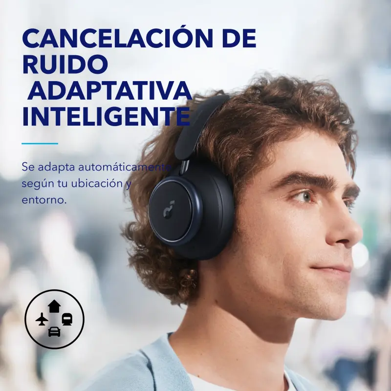 AUDÍFONOS SOUNDCORE SPACE Q45 CANCELACIÓN DE RUIDO Y LARGA DURACIÓN NEGRO A3040011