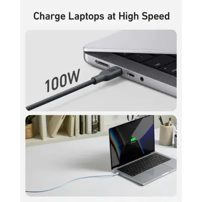 CABLE ANKER BIO BASADO TIPO USB-C A USB-C 3FT DE CARGA RÁPIDA VIOLETA A80F1HV1