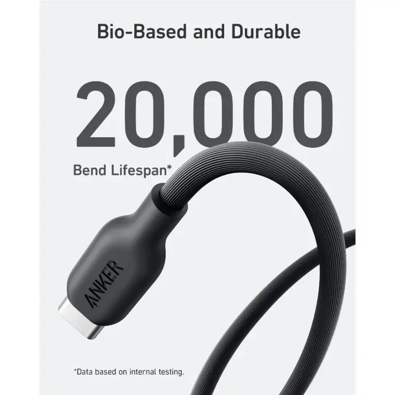 CABLE ANKER BIO BASADO TIPO USB-C A USB-C 3FT DE CARGA RÁPIDA VIOLETA A80F1HV1