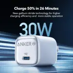 CARGADOR PORTÁTIL ANKER ZOLO 30W PD 3.0 CELESTE A2698J31