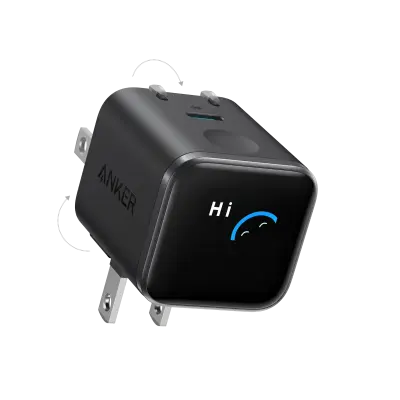 CARGADOR DE PARED ANKER NANO CHARGER 45W CON SMART DISPLAY USB-C NEGRO A121DJ11
