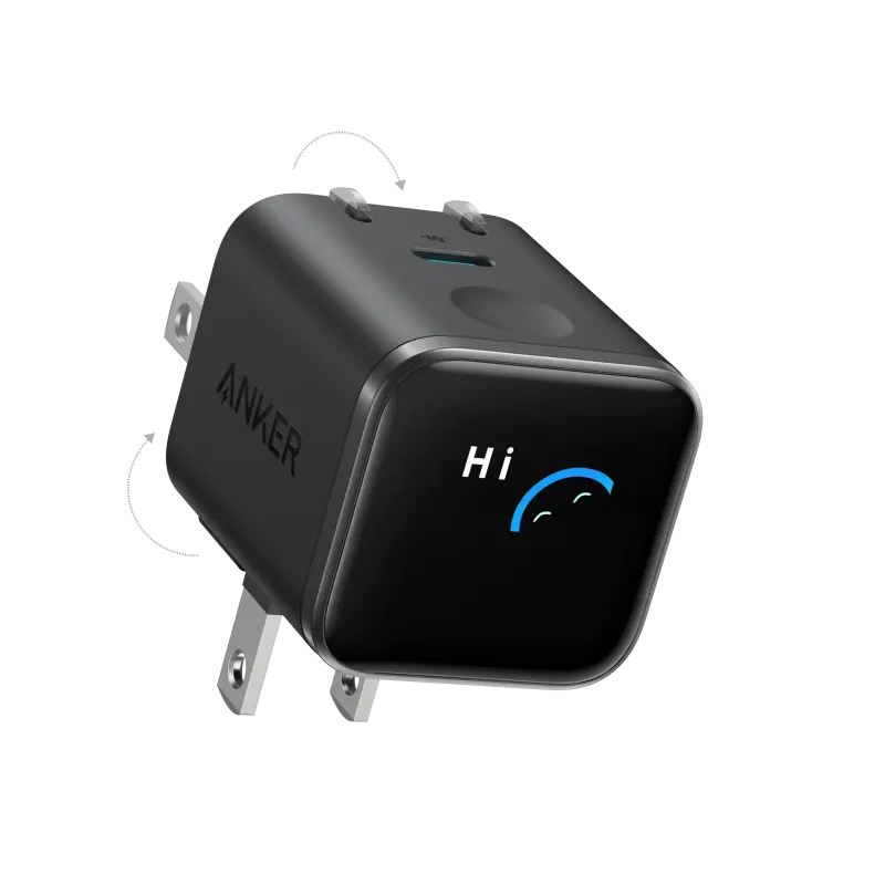 CARGADOR DE PARED ANKER NANO CHARGER 45W CON SMART DISPLAY USB-C NEGRO A121DJ11