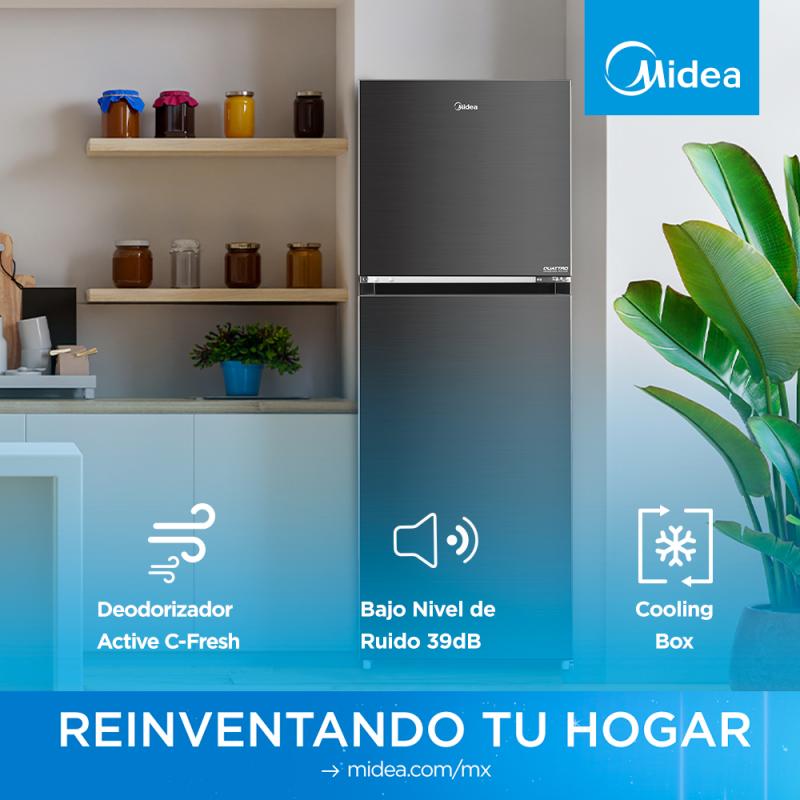 REFRIGERADORA TOP MOUNT INVERTER QUATTRO MIDEA 9P³ MDRT346MTM28D