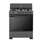 ESTUFA A GAS MIDEA MASTERCOOK 30" CON HORNO Y 6 QUEMADORES MGS30FS1BIABBF