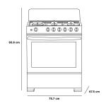 ESTUFA A GAS MIDEA MASTERCOOK 30" CON HORNO Y 6 QUEMADORES MGS30FS1BIABBF