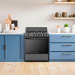 ESTUFA A GAS MIDEA MASTERCOOK 30" CON HORNO Y 6 QUEMADORES MGS30FS1BIABBF