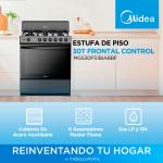 ESTUFA A GAS MIDEA MASTERCOOK 30" CON HORNO Y 6 QUEMADORES MGS30FS1BIABBF