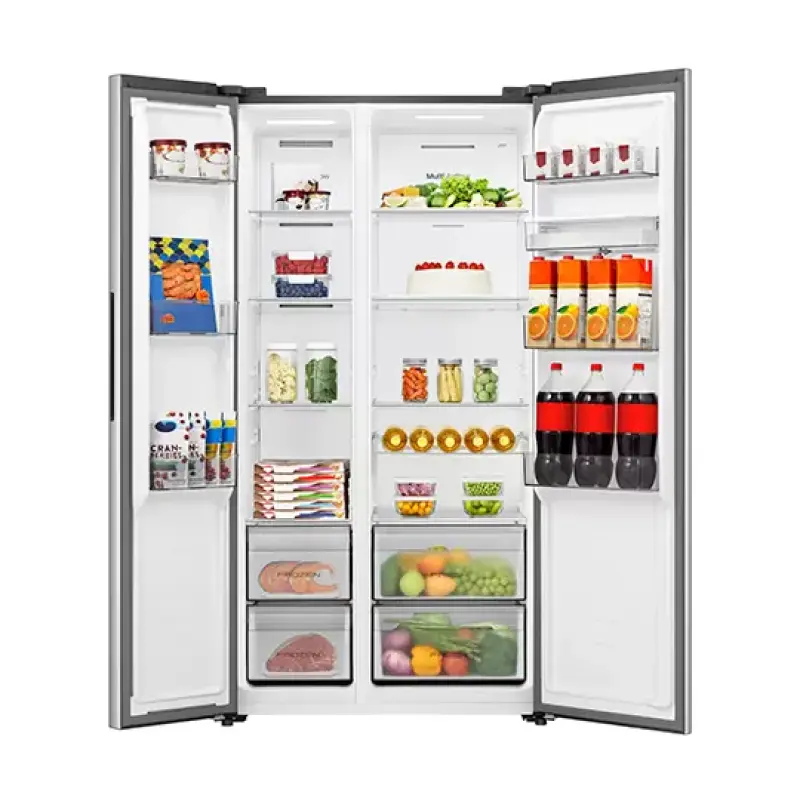 REFRIGERADORA HISENSE SIDE BY SIDE CON DISPENSADOR DE AGUA 19.1FT³ RS3P558NMCB