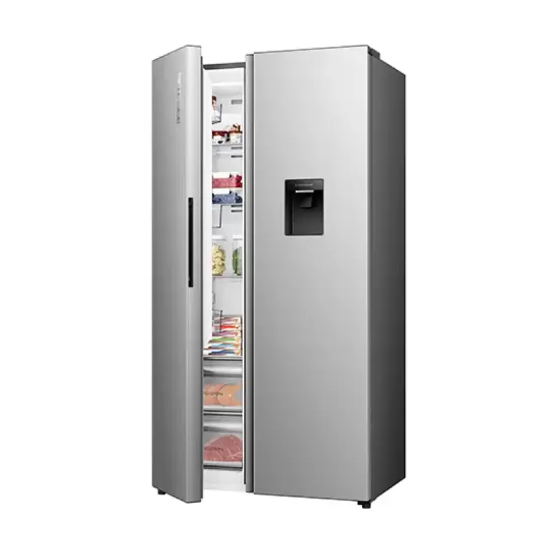 REFRIGERADORA HISENSE SIDE BY SIDE CON DISPENSADOR DE AGUA 19.1FT³ RS3P558NMCB