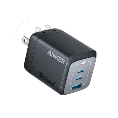 CARGADOR DE PARED ANKER PRIME GAN 67W CON 3 PUERTOS USB-C NEGRO A2669113