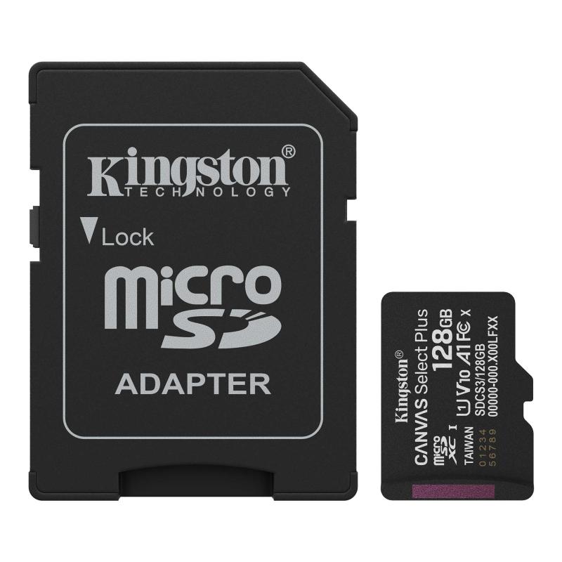 KINGSTON MEMORIA MICROSD CON ADAPTADOR DE 128GB SDCS3128GB