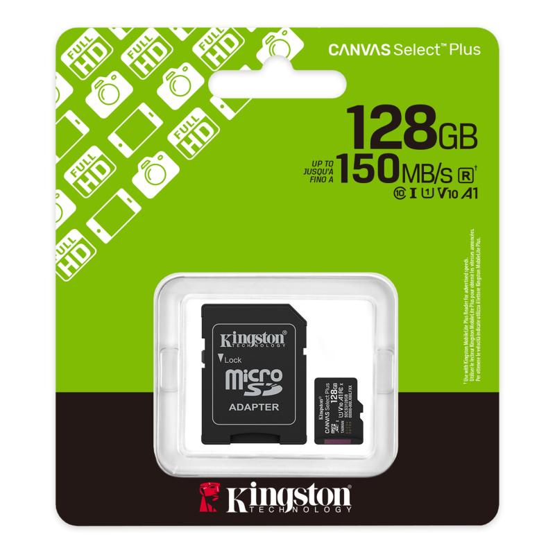 KINGSTON MEMORIA MICROSD CON ADAPTADOR DE 128GB SDCS3128GB
