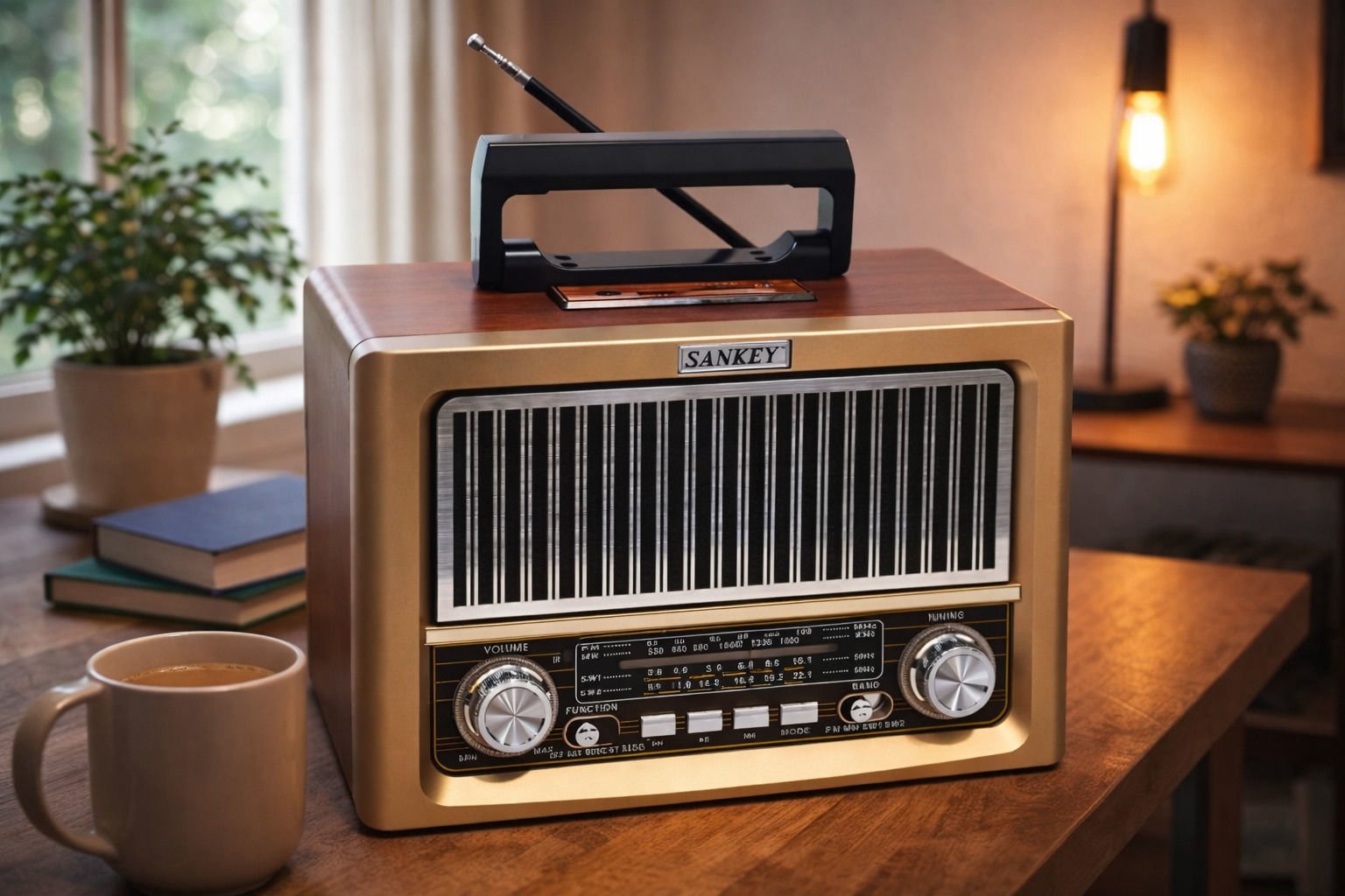 Sankey Radio digital portatil sintonización fm bluetooth dorado