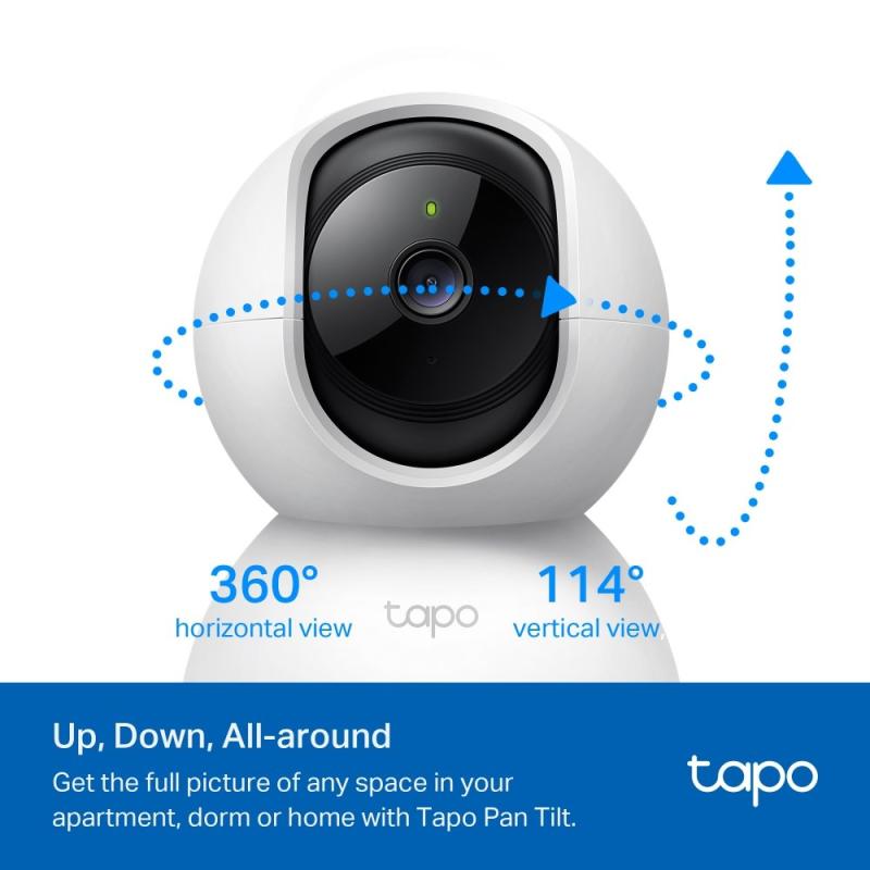 Tp-link Cámara de vigilancia inalámbrica wi-fi 1080p visión 360° visión nocturna con detección ia c200