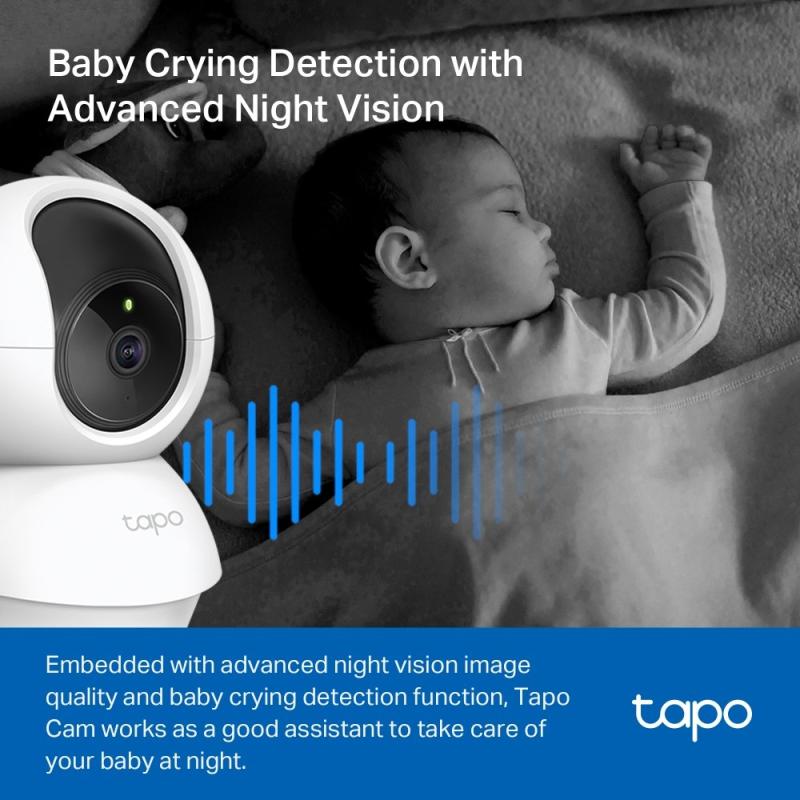 Tp-link Cámara de vigilancia inalámbrica wi-fi 1080p visión 360° visión nocturna con detección ia c200