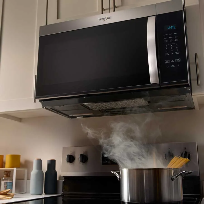 Whirlpool Microondas con extractor de 30" 1.7 pies³ 1000 w acero antihuellas wmms3130