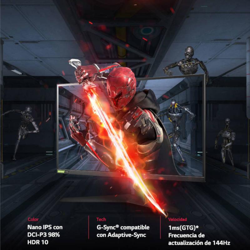 LG MONITOR GAMING ULTRAGEARÂ„¢ 27" 27GL830-B QHD 144HZ 3 AÑOS DE GARANTÃ­A