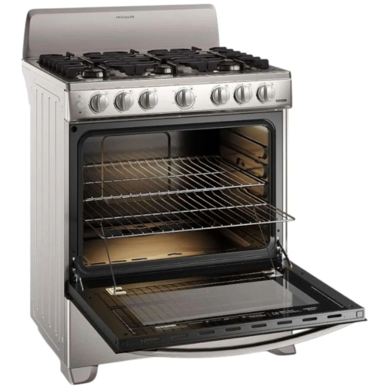 Frigidaire Estufa a gas de 30" 6 quemadores vapor brake con tapa de vidrio