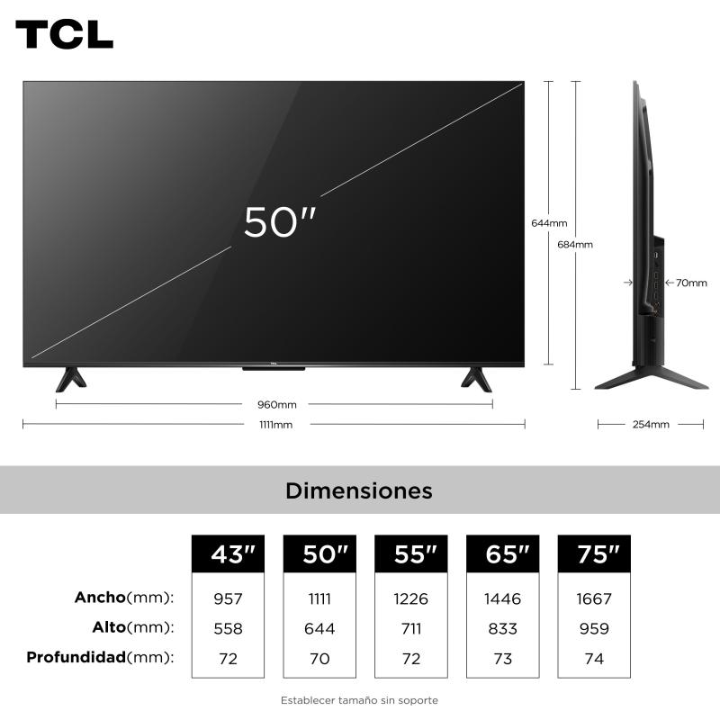 TCL SMART TV DE 50" UHD 4K GOOGLE TV V6C