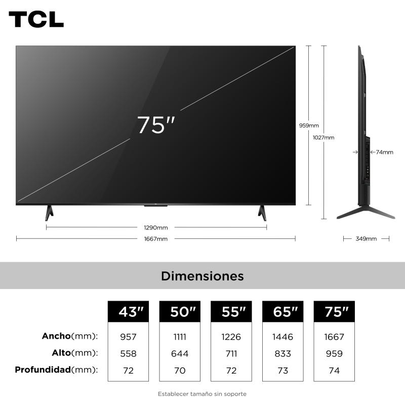 TCL SMART TV DE 75" UHD 4K GOOGLE TV V6C
