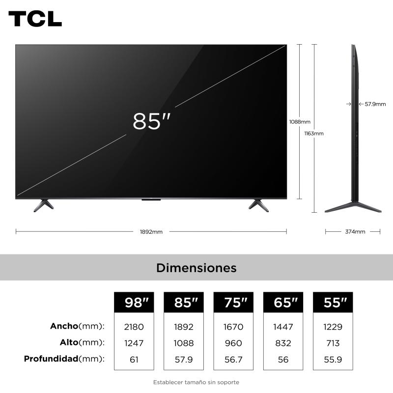 TCL SMART TV DE 85" QD-MINILED 4K 144HZ GOOGLE TV C6K