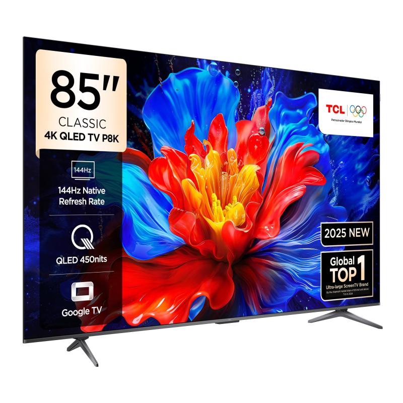 TCL SMART TV DE 85" QLED 4K 144HZ GOOGLE TV P8K