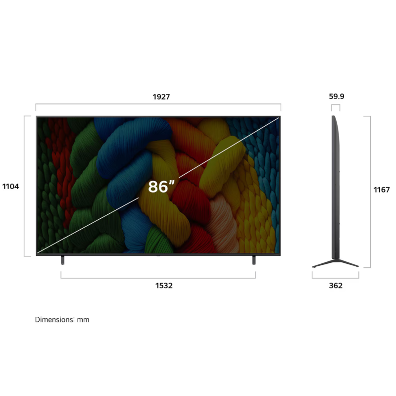 Lg Smart tv de 86" nanocell ai 4k nano80