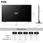 TCL SMART TV DE 98" QLED 4K 144HZ GOOGLE TV P8K