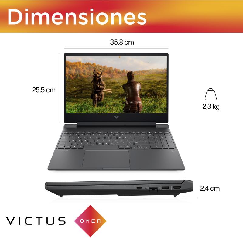 HP LAPTOP GAMING VICTUS DE 15.6" FHD 144HZ AMD RYZEN 5 8645HS DE 512GBGB SSD RTX2050 15FB2026LA