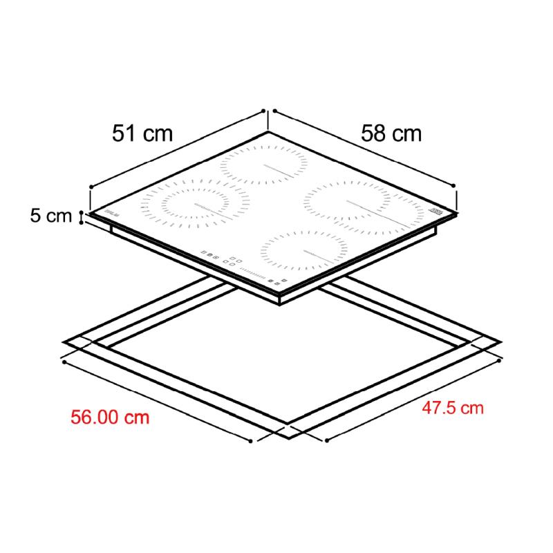 DRIJA ESTUFA ELECTRICA VITROCERAMICA DE 4 QUEMADORES ALEMANIA60