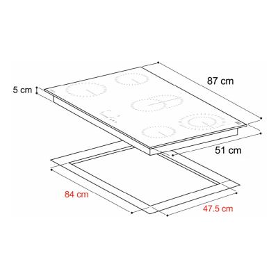 DRIJA ESTUFA ELECTRICA VITROCERAMICA DE 5 QUEMADORES ALEMANIA90