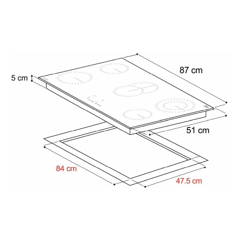 DRIJA ESTUFA ELECTRICA VITROCERAMICA DE 5 QUEMADORES ALEMANIA90