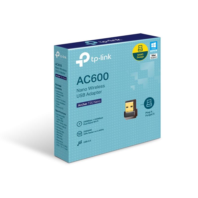 Tp-link Adaptador usb inalámbrico nano usb de doble banda ac600 t2u nano