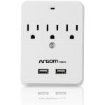 ARGOM ADAPTADOR DE CORRIENTE CON 3 ENCHUFES Y 2 ENTRADAS USB ARGAC0265