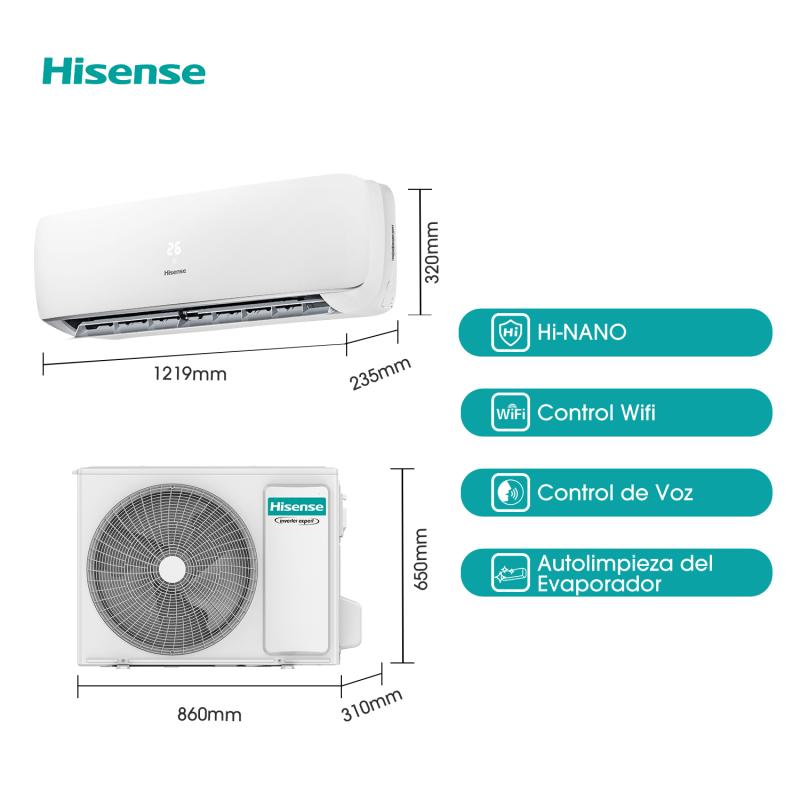HISENSE AIRE ACONDICIONADO SPLIT DE 18000BTU INVERTER PREMIUM ATP182