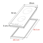 DRIJA ESTUFA EMPOTRABLE ELECTRICA DE 28.8CM 2 QUEMADORES CONTROL TACTIL BERLIN