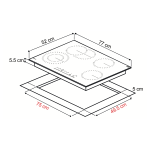 DRIJA ESTUFA EMPOTRABLE ELECTRICA DE 76CM VITROCERÁMICA BERLIN76