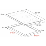 DRIJA ESTUFA EMPOTRABLE ELECTRICA DE 90CM 5 QUEMADORES CONTROL TACTIL BERLIN