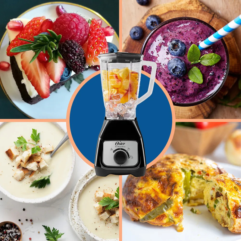 OSTER LICUADORA CON JARRA DE PLASTICO DE PERILLA COLOR NEGRA