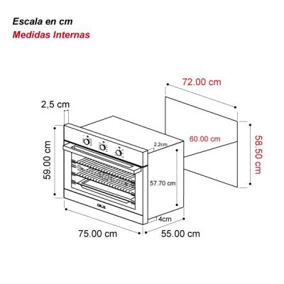 DRIJA HORNO EMPOTRABLE ELECTRICO CON FREIDORA DE AIRE DE 78L CARIBE76