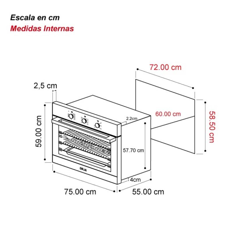 DRIJA HORNO EMPOTRABLE ELECTRICO CON FREIDORA DE AIRE DE 78L CARIBE76
